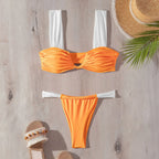 Bikini Triángulo con Tirantes Plegables y V Profundo - Sexy