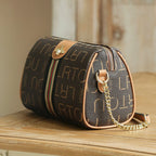LAORENTOU bolso cruzado Retro de cuero de PVC para mujer, bolso redondo de moda con parte trasera de hombro, regalo para novia, esposa, amante
