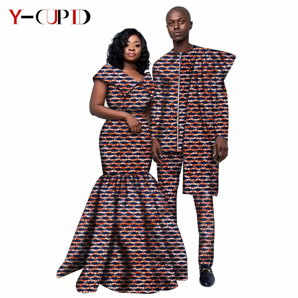 Vestido Africano Top Pantalón Irregular Pareja | Bazin Riche | Tallas XS-6XL | Tico Trendy