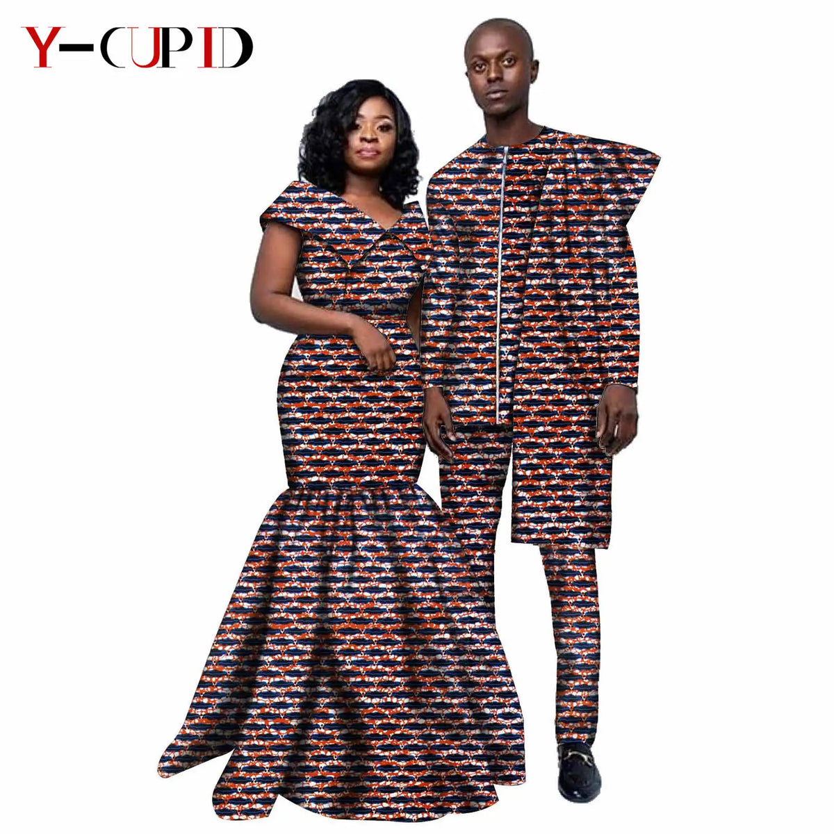 Vestido Africano Top Pantalón Irregular Pareja | Bazin Riche | Tallas XS-6XL | Tico Trendy