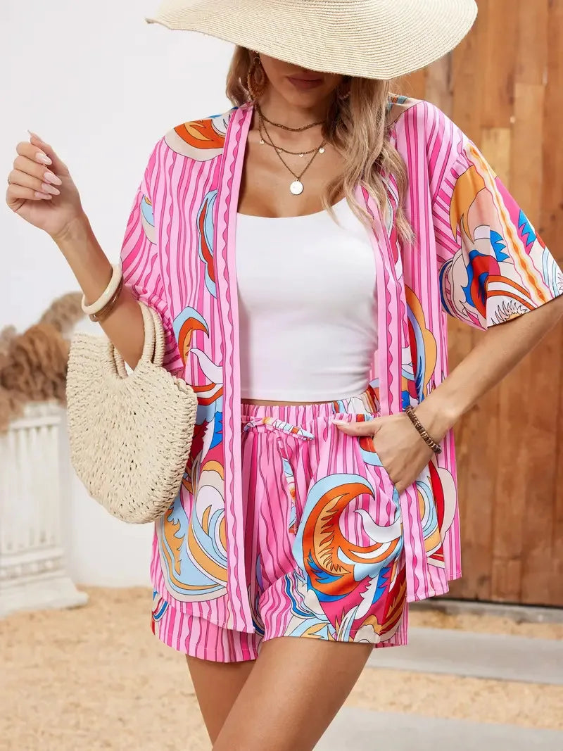 Conjunto Elegante Verano 2025 | Camisa Estampada Resort | Camisa Estampada