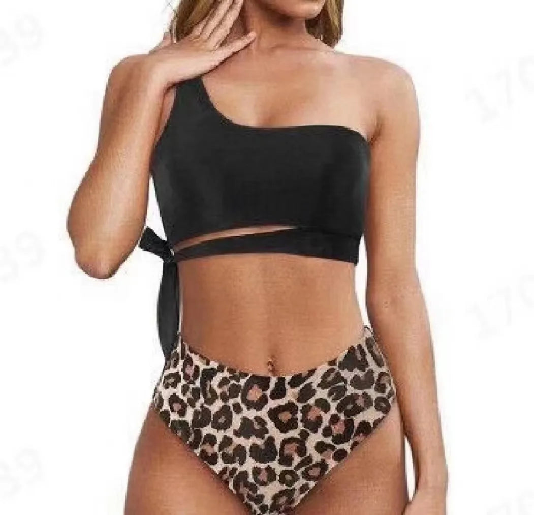 Bikini de Una Correa para Hombro - Traje de Baño Dividido