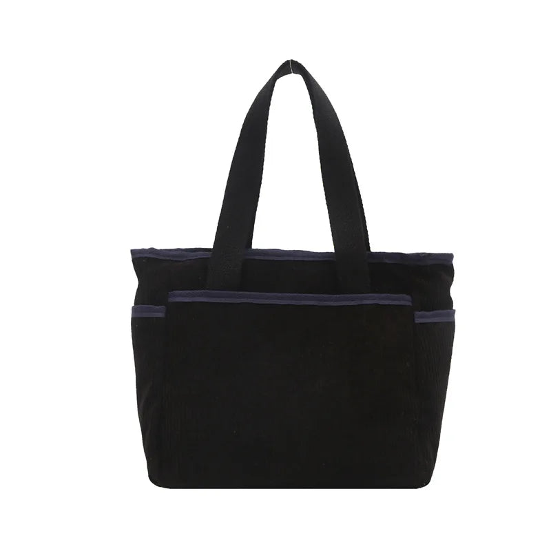 Bolso Hombro de Gran Capacidad de Pana Vintage Estilo Moda Versátil