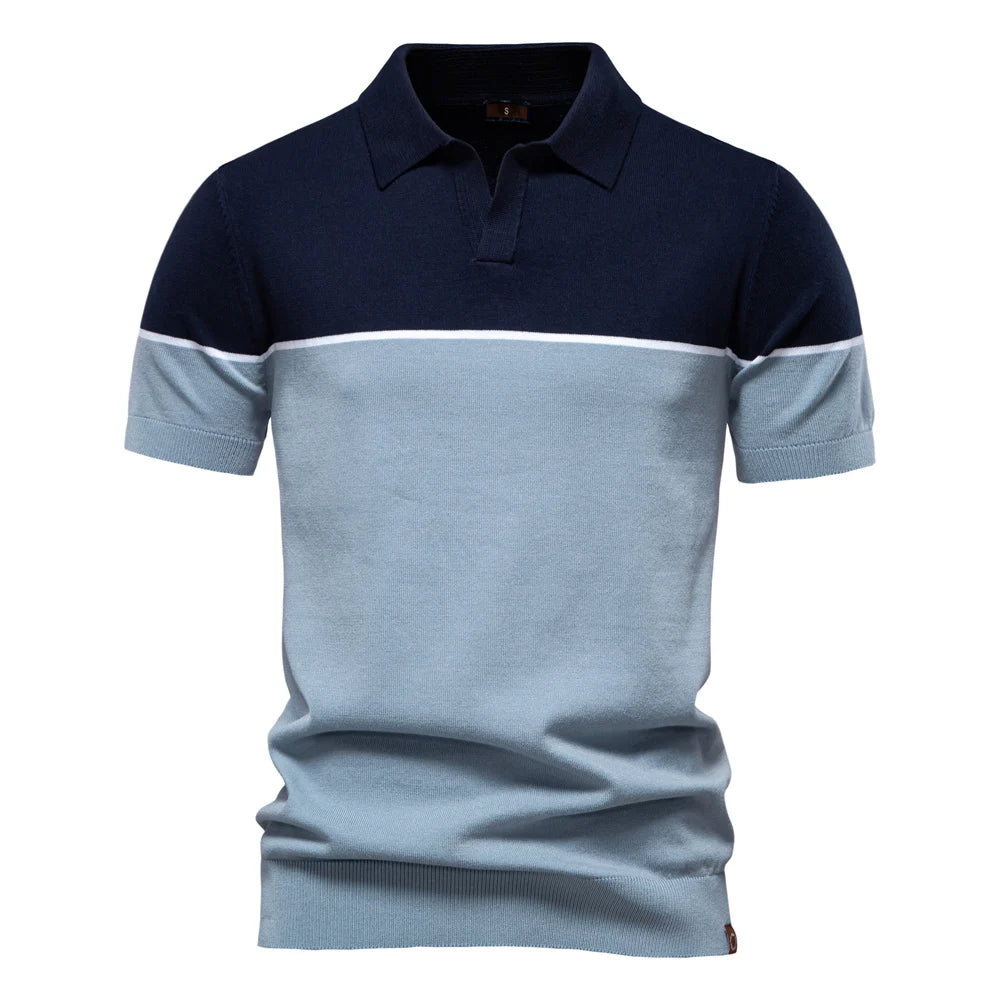 Polo Deportivo Cuello V Bloques Color Hombre | Ajustado Eventos | Tallas S-XXL | Tico Trendy