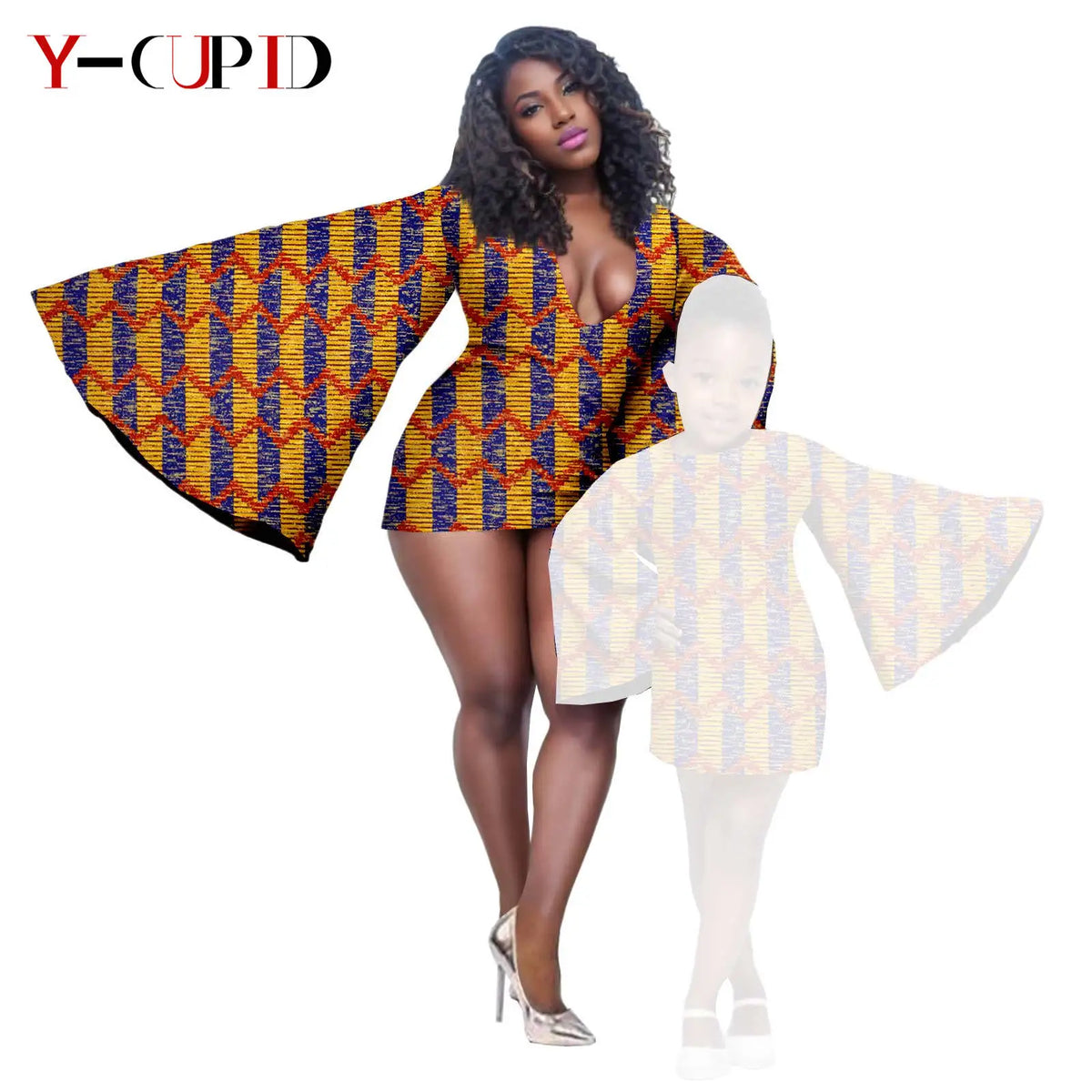 Vestido Dashiki y Mini Capa Madre e Hija | Tico Trendy