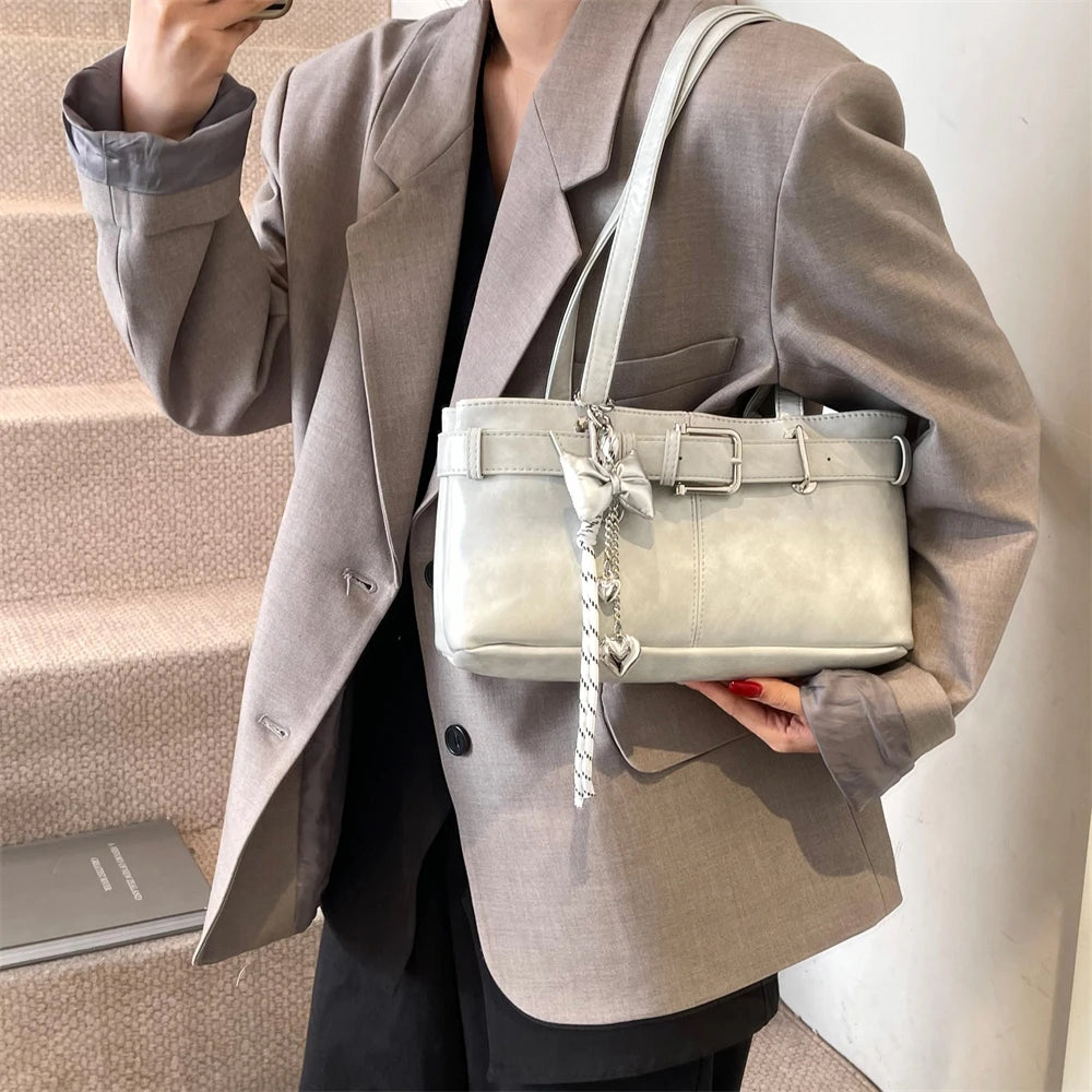 Bolso Hombro Diseño Hebilla Cinturón Lujo | Moda Versátil Tendencia Costa Rica