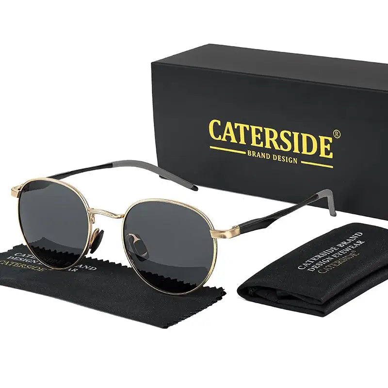 Gafas de Sol CATERSIDE Polarizadas | Montura Redonda Metal | Estilo Punk