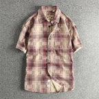 Camisa Retro Hombre | Cuadros Tartán | Algodón Tejido | Corte Holgado | Ticotrendy