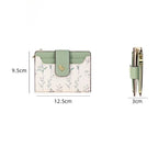 Cartera corta delgada de cuero PU INS, monedero con cremallera para múltiples tarjetas, monedero con flores pequeñas, cartera con cremallera para mujer y niña