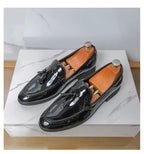 Zapatos Hombre Charol Morados Lujo Boda Fiesta Punta Puntiaguda | Talla 47