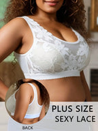 Bralette Blanco de Encaje Floral | Escote V y Tirantes Anchos | Sin Aros para Dormir | Tico Trendy