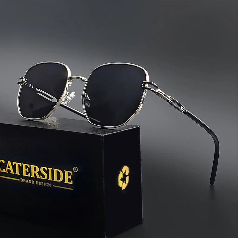 Gafas de Sol CATERSIDE Polarizadas | Lentes Poligonales | Montura Metal | UV400