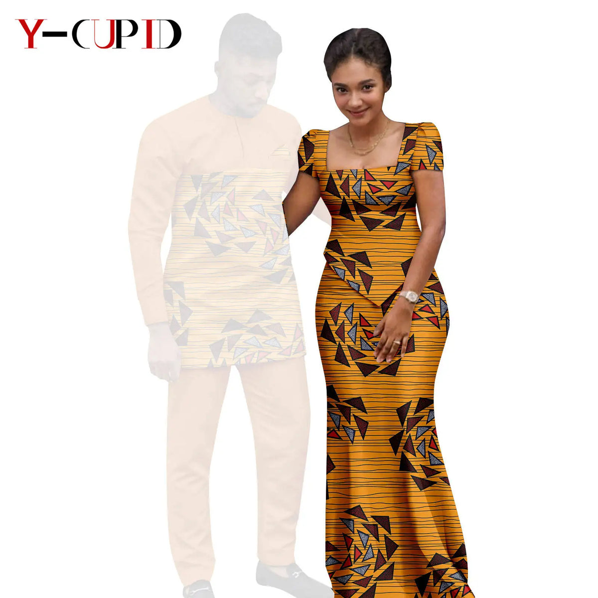 Conjunto Falda y Top Africano Bazin Riche Pareja | Top y Pantalón | Tallas XS-6XL | Tico Trendy