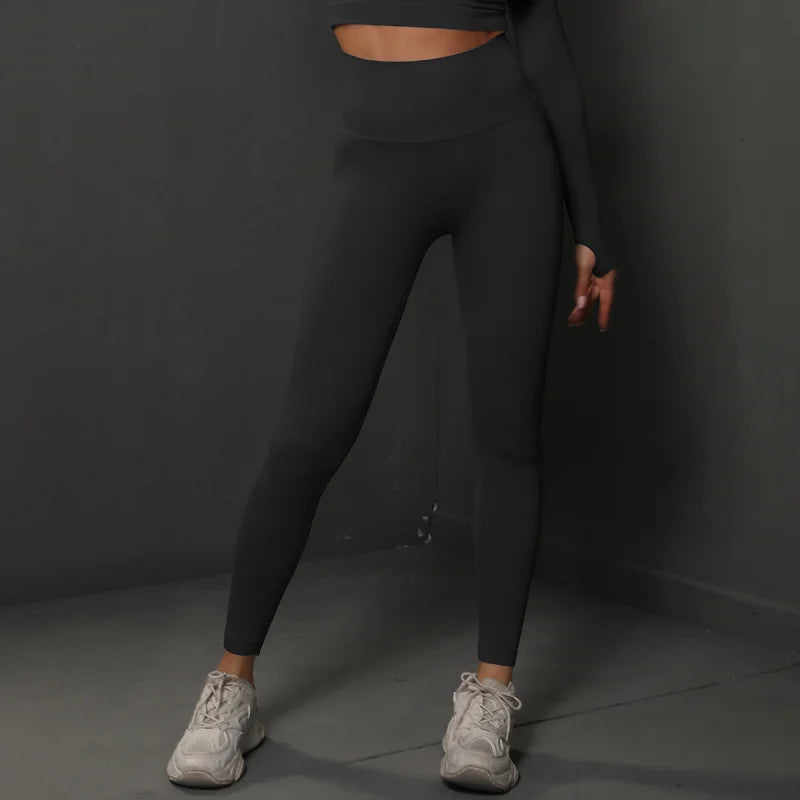 VEQKING-pantalones de Yoga sin costuras para mujer, mallas deportivas de secado rápido, mallas deportivas de cintura alta para gimnasio, pantalones de entrenamiento con fruncido en el trasero