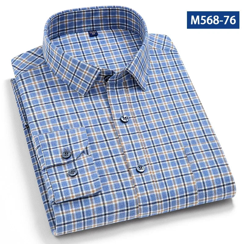 Camisa Clásica Algodón Hombre | Manga Larga | Botones | Casual y Oficina | Ticotrendy