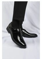 Zapatos Formales Morados Hombre | Charol Punta Estrecha Sin Cordones Cómodos Negocios