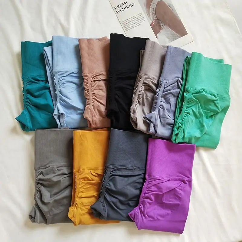 Pantalones Yoga Cintura Alta | Mallas Sin Costuras Realce Cadera | Elásticas Sólidas para Gimnasio | Tico Trendy