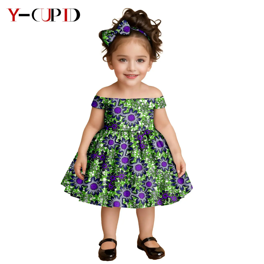 Vestido Ankara Cuello Oblicuo Diadema Niña | Fiesta | Tallas XS-XXL | Tico Trendy