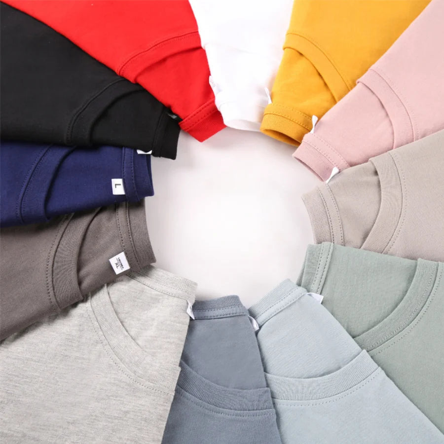 Camiseta Básica de Algodón Unisex | Media Manga | Colores Sólidos | Corte Casual