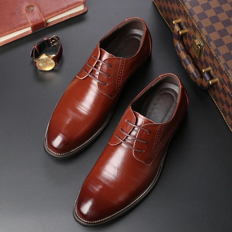 Zapatos Oxford de Cuero para Hombre | Nueva Suela Antideslizante | Ideal para Negocios y Bodas | Ticotrendy