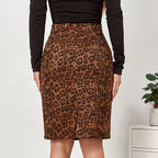 Falda Estampada de Leopardo | Gamuza Sintética | Cintura Alta | Sexy