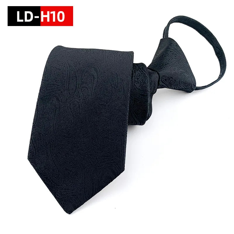 Corbata Preatada Con Cremallera Rayas Negocios Estilo Moderno y Tico