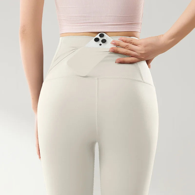 Leggings Piel Tiburón PV | Cintura Alta Bolsillo Espalda | Ajustado Sexy Fitness Yoga | Ticotrendy