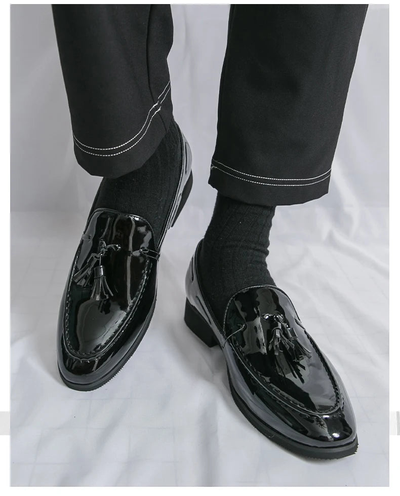 Zapatos Hombre Charol Morados Lujo Boda Fiesta Punta Puntiaguda | Talla 47