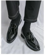 Zapatos Hombre Charol Morados Lujo Boda Fiesta Punta Puntiaguda | Talla 47