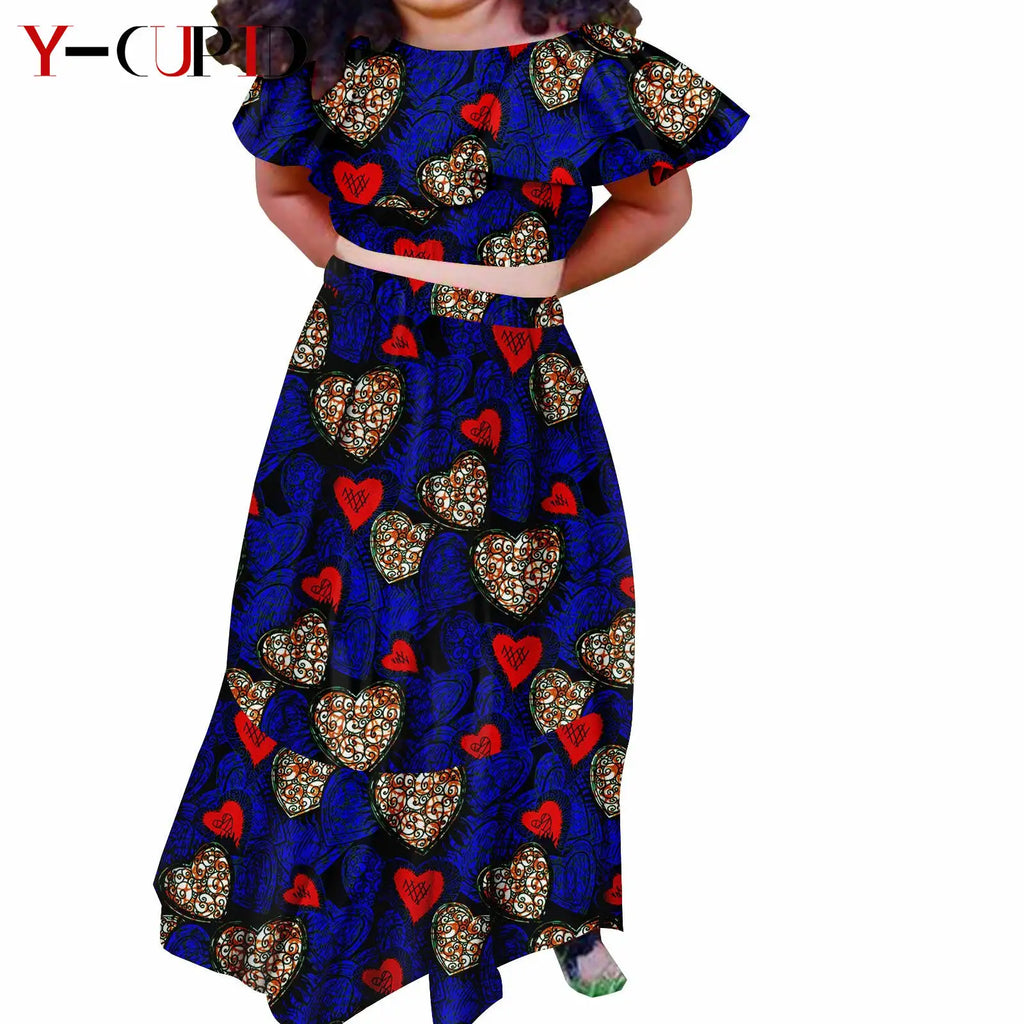 Conjunto Top Falda Ankara Doble Volante Niña | Fiesta | Tallas S-XXL | Tico Trendy