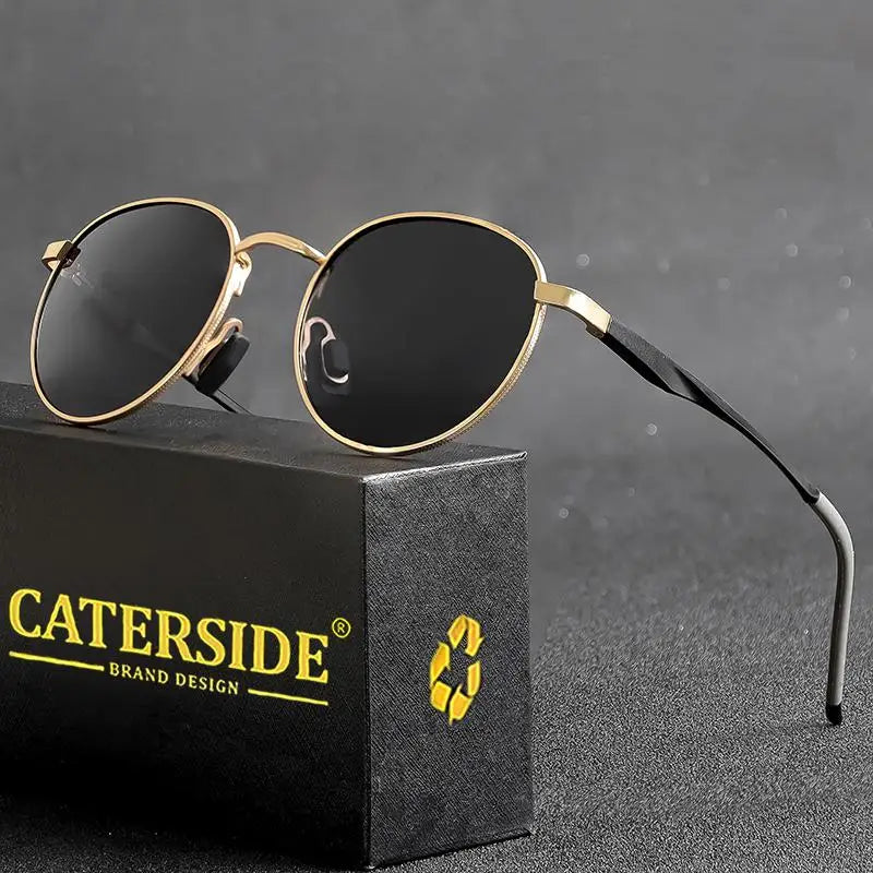 Gafas de Sol CATERSIDE Polarizadas | Montura Redonda Metal | Estilo Punk