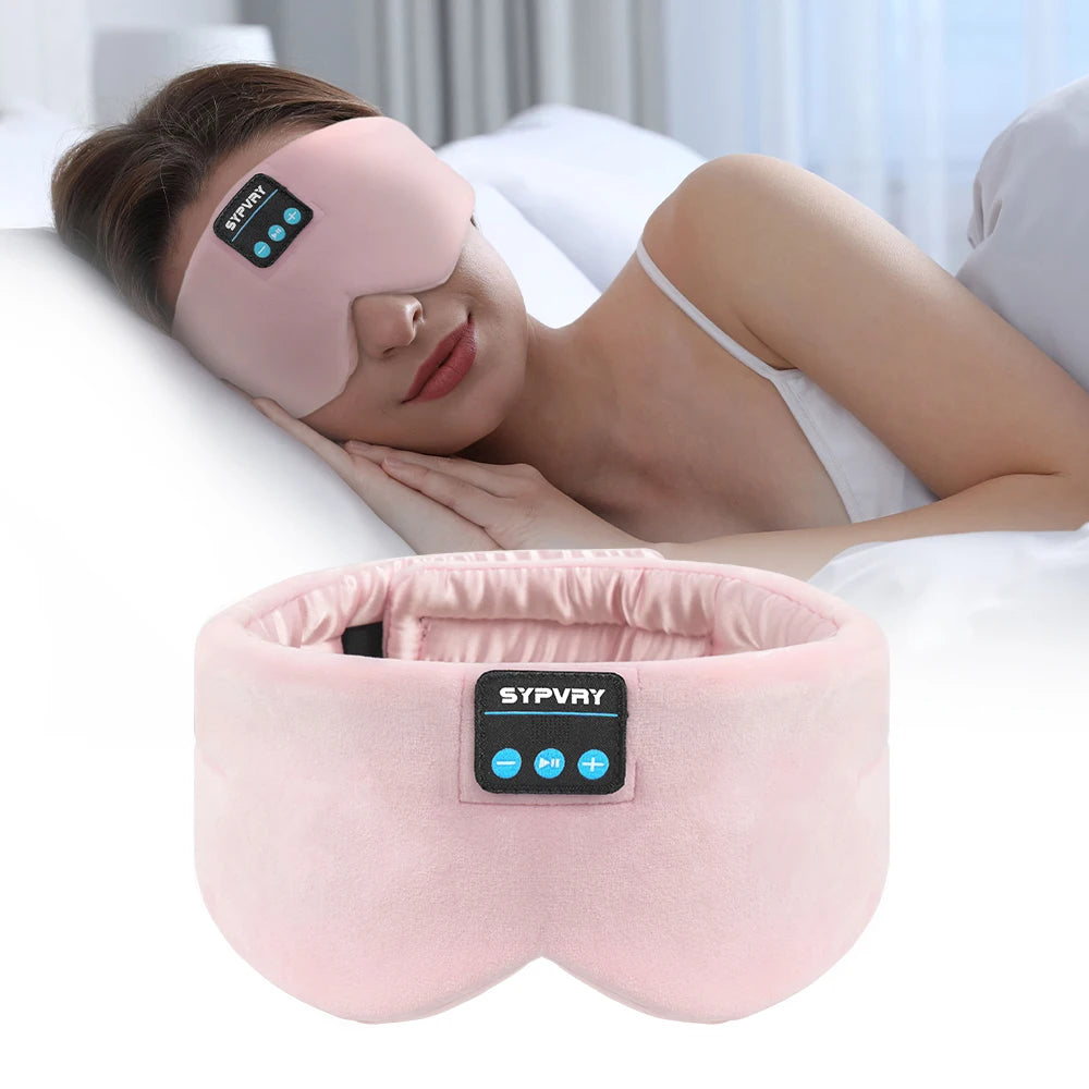 Auriculares para dormir Máscara de ojos Bluetooth para mujeres y hombres, máscaras opacas de música inalámbrica para personas mayores, regalo de viaje para el insomnio