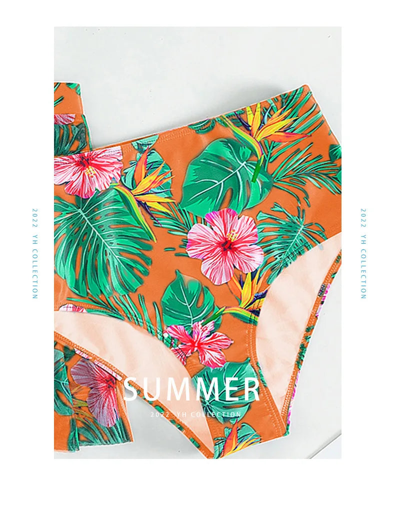 Bikini con Estampado Tropical y Falda - Para un Día en el Caribe