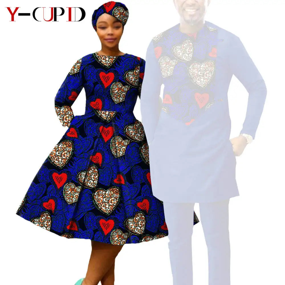 Vestido Dashiki Manga Larga Africano Pareja | Top y Pantalón | Tallas XS-6XL | Tico Trendy