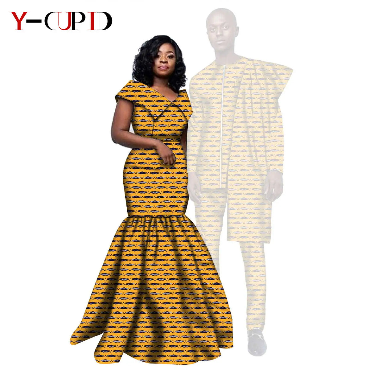 Vestido Africano Top Pantalón Irregular Pareja | Bazin Riche | Tallas XS-6XL | Tico Trendy