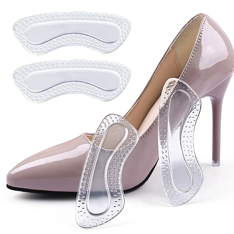 Protectores de talón de GEL para mujer, cojín de silicona, productos para el cuidado de los pies, almohadillas antideslizantes para tacones altos, plantillas de tamaño ajustable, 1 par
