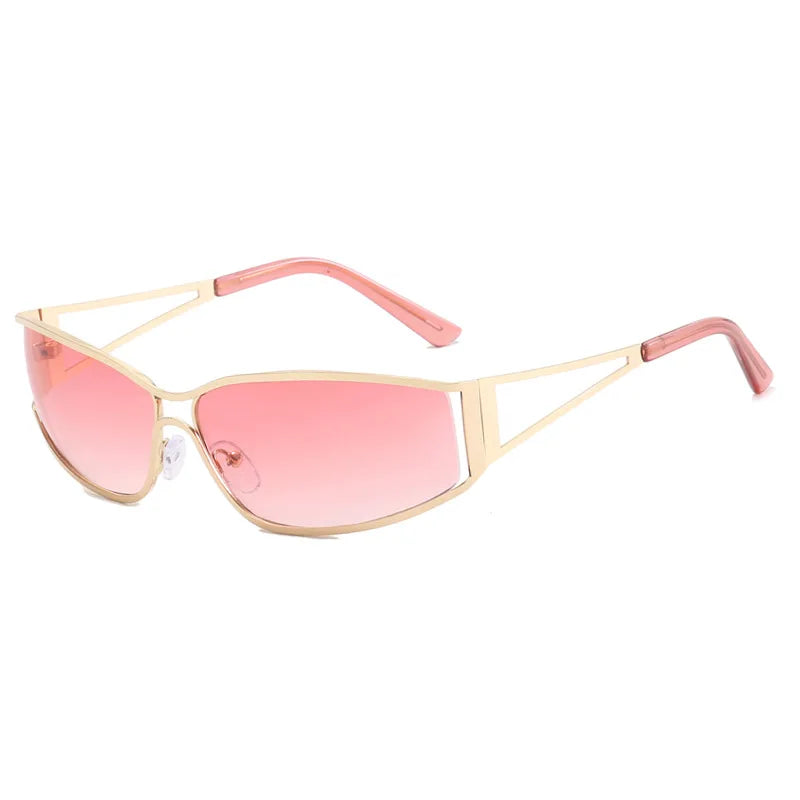 Gafas Sol Y2K Ahuecadas Envolventes Gradiente | Estilo Punk Steampunk Viajar