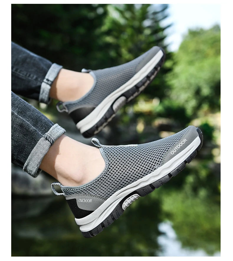 Mocasines Casuales Hombre | Malla Respirable Ligera Confort Estilo Tico | Talla Grande