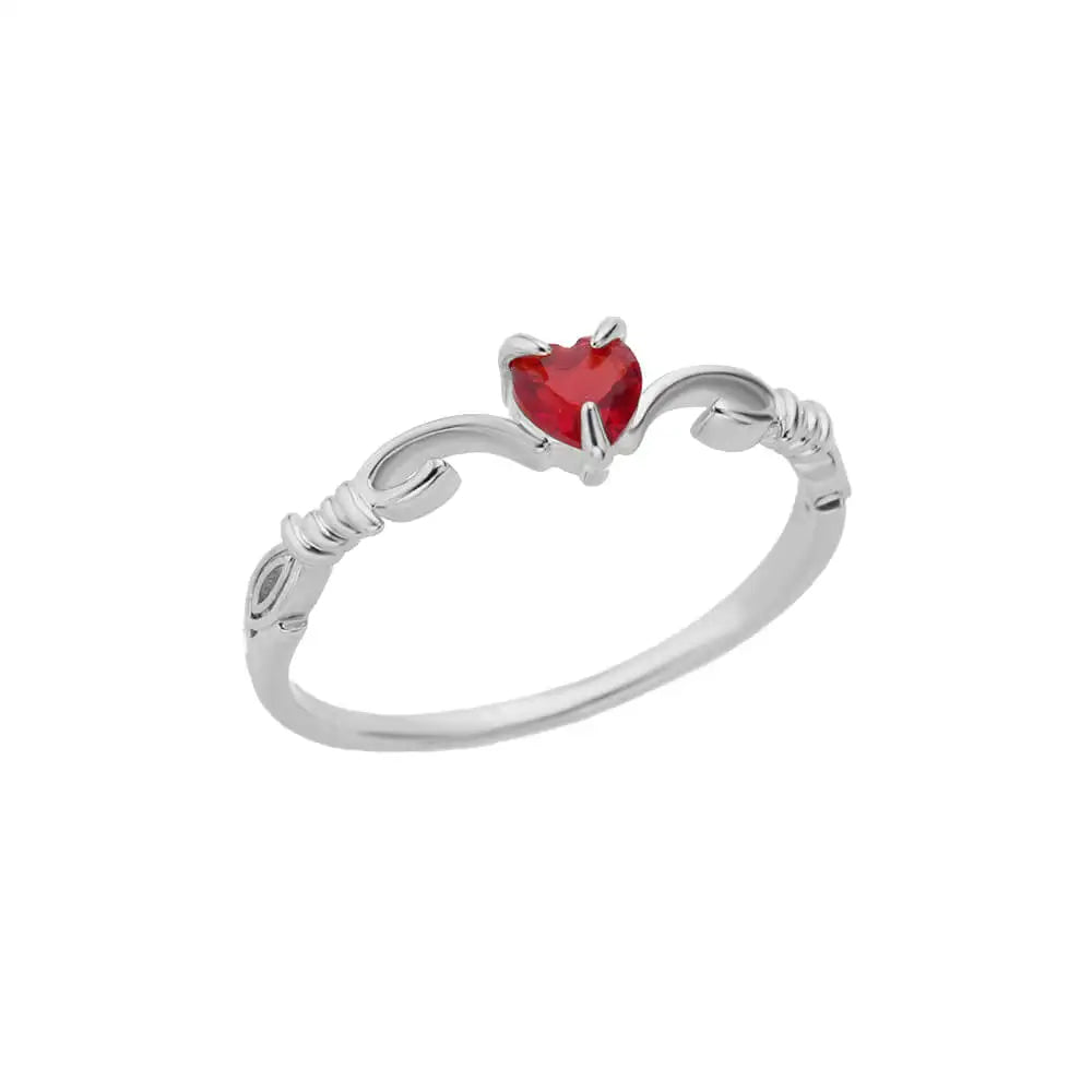Anillo Ticotrendy Corazón Punk | Circón Rojo | Abierto Acero Inox Oro | Joyería Moda 2025