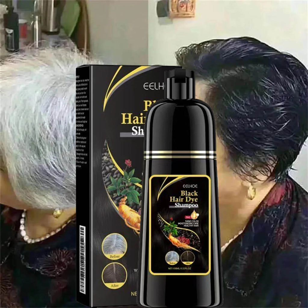 Champú de tinte para el cabello a base de hierbas naturales 3 en 1, cambio de Color del cabello, cabello gris a marrón oscuro, negro, cuidado nutritivo profundo