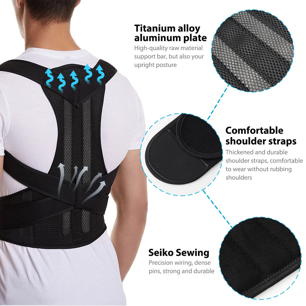 Corrector de Postura con Barra de Aleación | Soporte para Escoliosis y Espalda | Corsé Ortopédico | Tico Trendy
