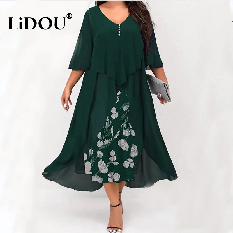 Vestido Vintage | Talla Grande | Estampado de Retazos