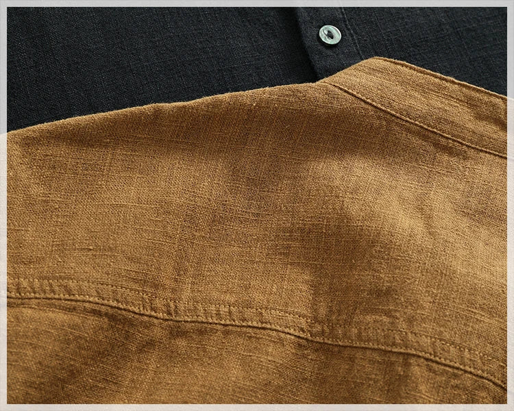 Camisa Lino Algodón Hombre | Estilo Retro | Manga Corta | Cuello Abierto | Ticotrendy Costa Rica