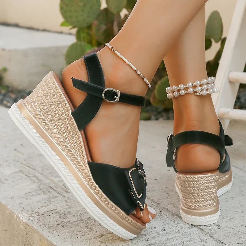 Sandalias de Plataforma para Mujer | Diseño de Lazo | Cuña