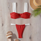 Bikini Triángulo con Tirantes Plegables y V Profundo - Sexy