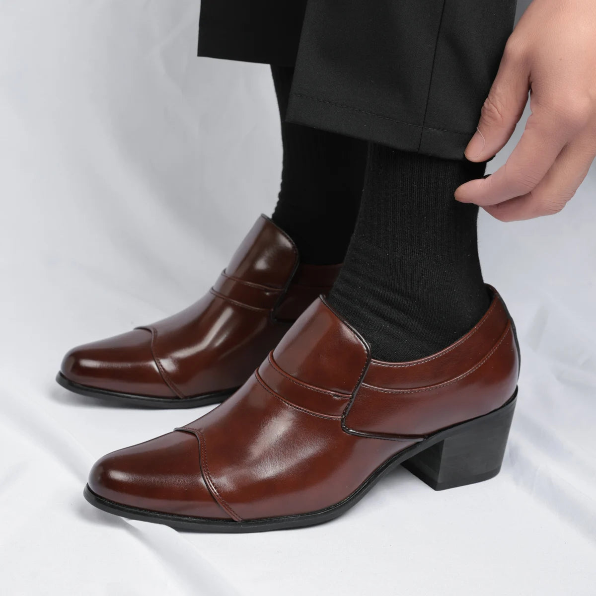 Zapatos Hombre Charol Negros Clásicos Punta Puntiaguda Formales | Fiesta