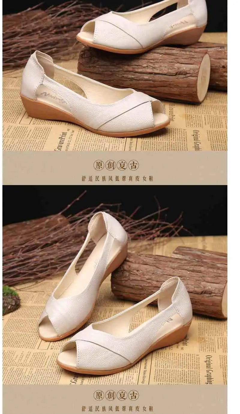 Sandalias de Cuña Planas | Punta Abierta | Tallas 41-42 | Genuinas