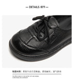 Mocasines Étnicos de Cuero Genuino | Talla Grande | Sin Cordones | Estilo Retro 2025