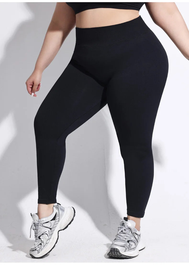 Pantalones de Yoga VEQKING para Mujer, Tallas Grandes, Leggings Deportivos Sin Costuras de Secado Rápido, Leggings de Gimnasio con Efecto Push-Up, Pantalones de Entrenamiento de Alta Elasticidad