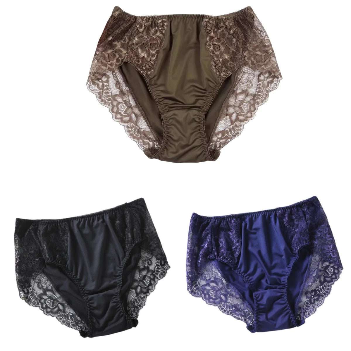 Set de Bragas de Encaje | 3 Piezas | Talla Grande 7XL